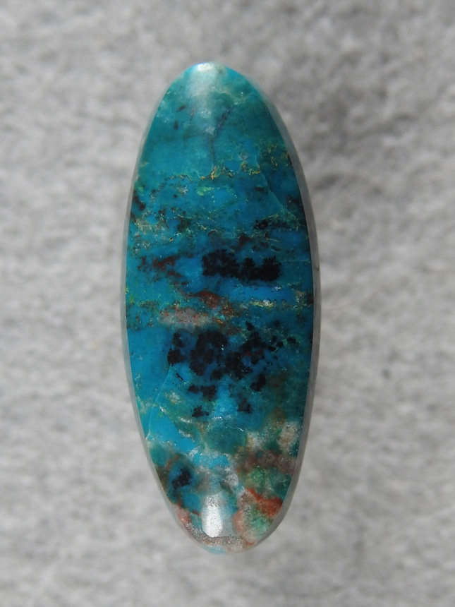 Chrysocolla 2133 : This is some top end material with Turquoise Blues and in glassy material with a high polish.