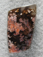 Singleton Bouquet Agate 1588 : Sweet cab in Pinks and Reds.  Every stone should be like this but few are.