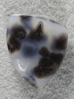 Singleton Plume Agate 1550 : The plumes are hiding a bit in this salt and pepper cab from Singleton