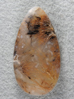 Nipomo Sagenite Agate 1525 : A very large Nipomo collectors cab.  I love collecting in Nipomo.
