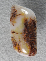 Nipomo Sagenite Agate 824  :  Orange and Red Needles in the Yellow and White Agate.  A very soft shape cab.