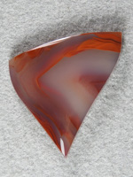 Apache Flame Agate 321  :  A large gemmy Apache Flame in Reds.  This is a very showy Cab.