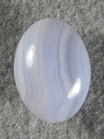 Blue Lace Agate 1870 : A small oval of nice hard African Blue Lace.