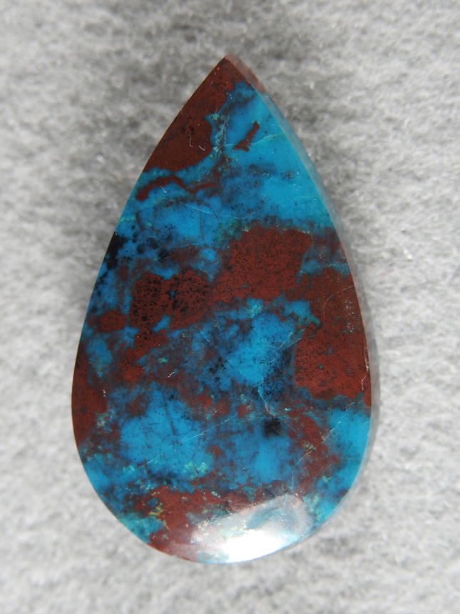 Chrysocolla 1957 : This is some top end material with Turquoise Blues and Chocolate browns in glassy material with a high polish.
