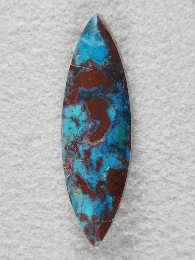 Chrysocolla 1960 : This is some top end material with Turquoise Blues and Chocolate browns in glassy material with a high polish.