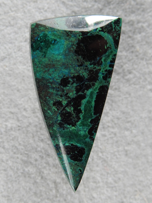 Chrysocolla 2067 : A darker green Chrysocolla.  A sleek cut.
