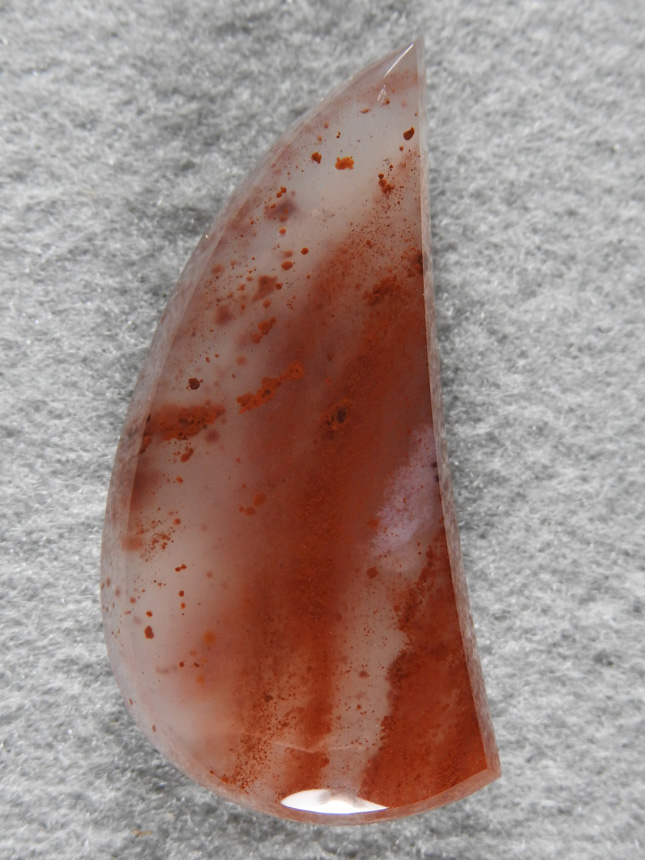 Pigeon Blood Agate 1806 : Nice rare Pigeon Blood Agate in a nice gemmy Clear with the classic spots. Mirror finish.