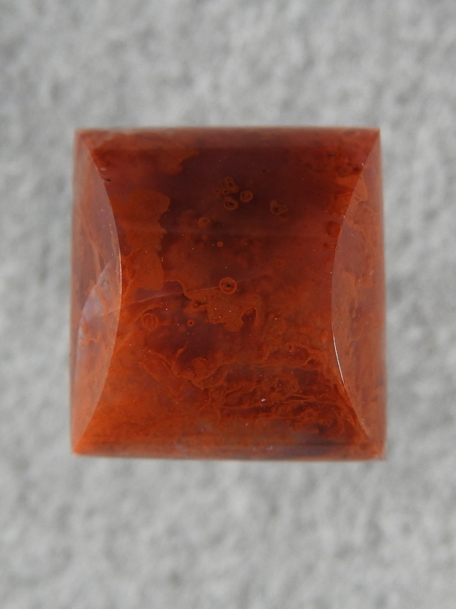 Pigeon Blood Agate 528  : A small square of Red on Red I cut for a ring.