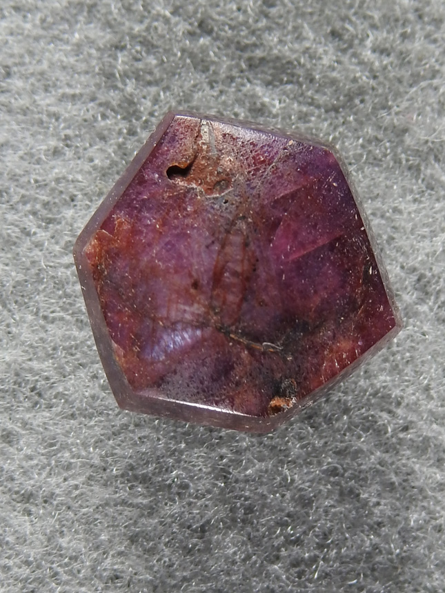 Ruby 1844 : A Ruby from a bag of Sapphires I got in an Estate sale. If I cut it different it would star.