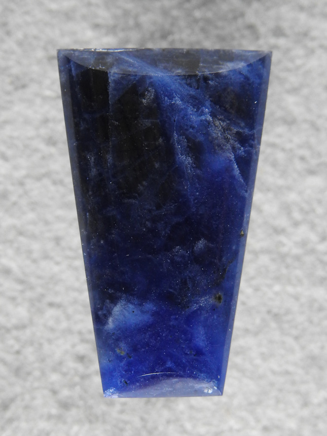 Sodalite 492  :  A very Gemmy Sodalite cab.  Dark Blue and almost no veining.  Perfect for a small pendant or Bracelet.