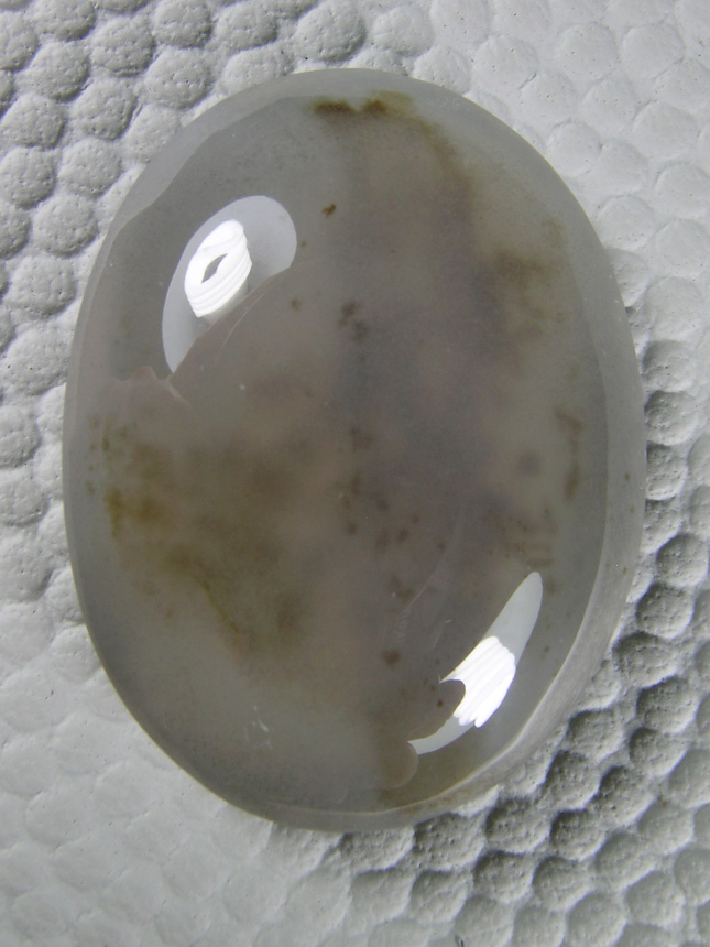 Sweetwater Agate 494  :  A traditional cab or Wyoming Sweetwater Agate.  The dendrite is not sharp which gives the stone a visual depth which is nice.