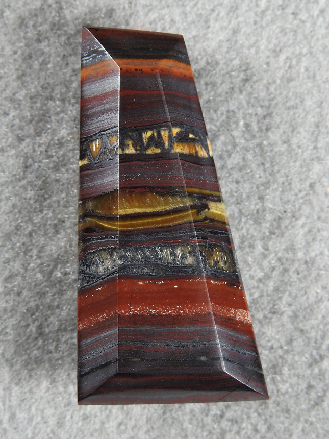 Tiger Iron 496  :  Showy Tiger Iron from Australia.  Very pretty with the alternating bands of Jasper, Hematite and Tigereye.