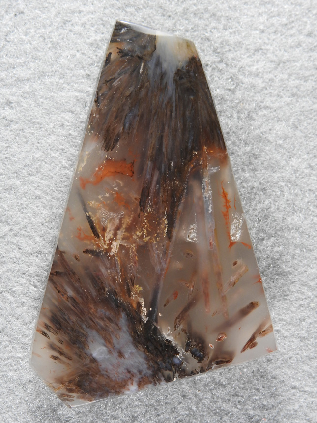 Turkish Sagenite Agate 1799 : A large cab with a double spray in Turkish Sagenite Agate.