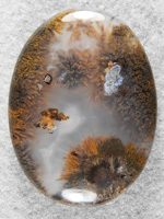 Calico Sagenite Agate 607  :  A great example of Calico Sagenite in this tradional 30-40.  A great sense of depth with the Sagenite sprays coming up from below.