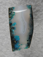 Chrysocholla plume agate 610  :   A small druzy center With those beautiful Turquoise colors coming in from the sides.