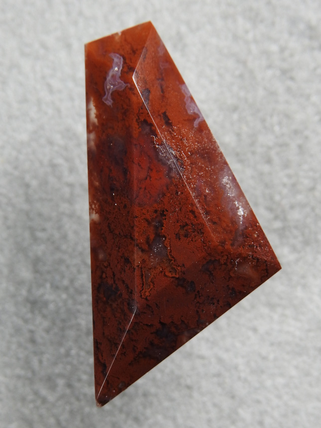 Coronary Plume Agate 645  :  A pretty stone.  A bit more mossy plumes, nice color shift.