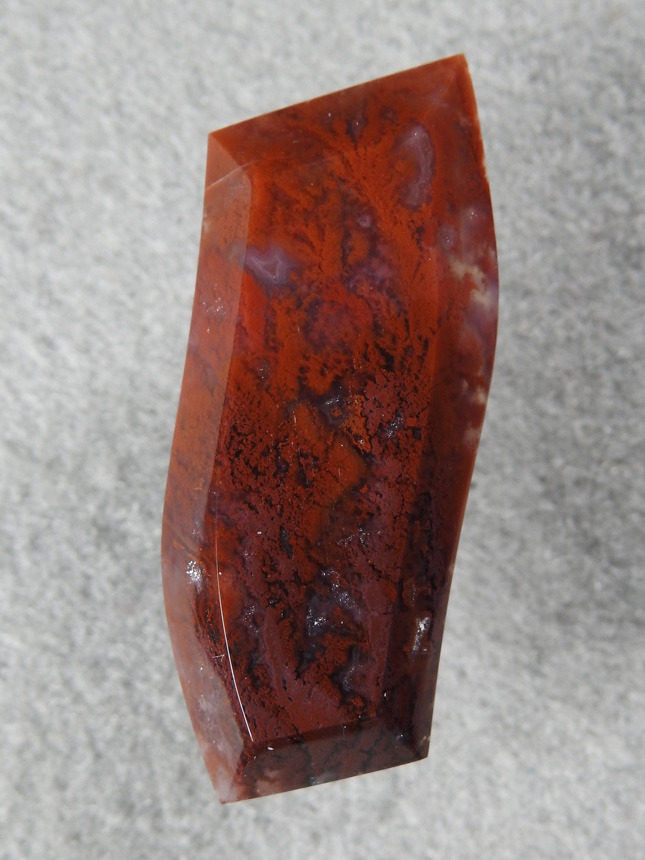 Coronary Plume Agate 660  :  A different cut and one that looks very appealing.  Combine that with the plumes and this is a very nice stone.