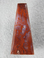 Coronary Plume Agate 646  :  Red on milky base,  pretty plumes but not as well defined as the other cabs.