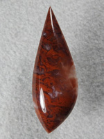 Coronary Plume Agate 648  :  A gemmy cab with the Plumes floating in a nice Clear base.