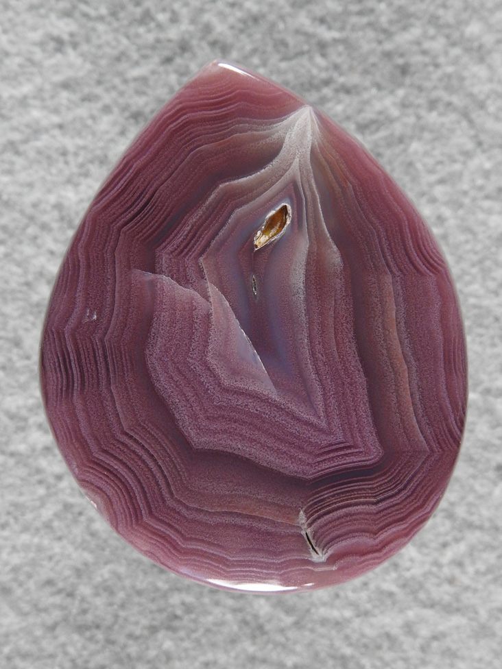 Coyamito Agate 157  :  Another great cab of stunning Purple Banded.  A couple small feathers in the middle but an awesome piece.
