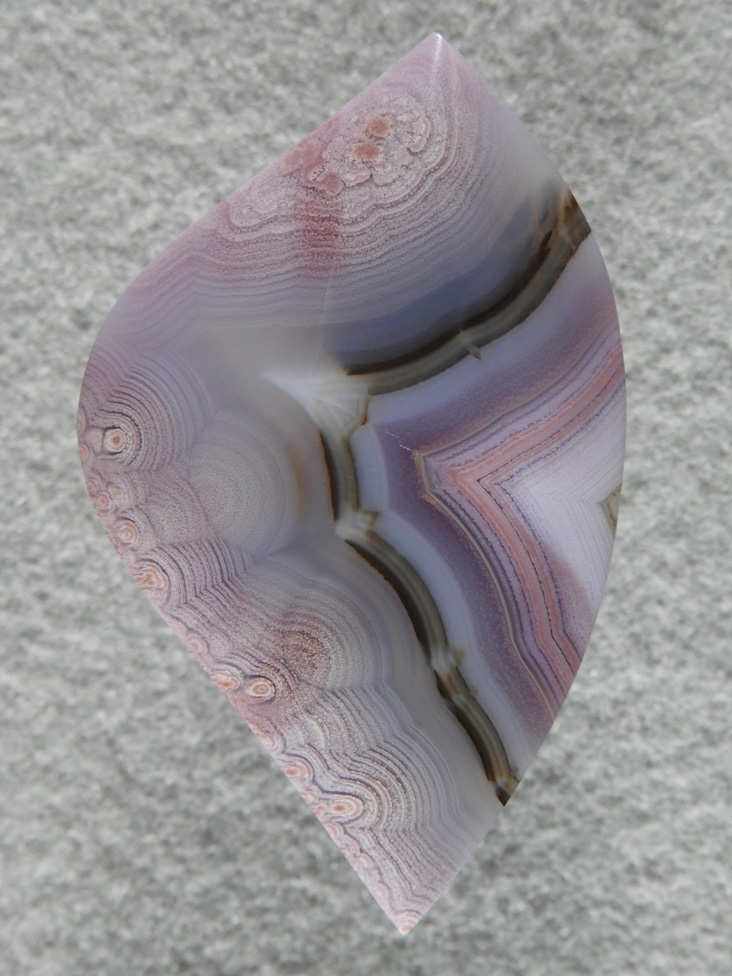 Coyamito Agate 183 : Another large cab of the Purple bubble waves.  The picture does not do this cab justice.
