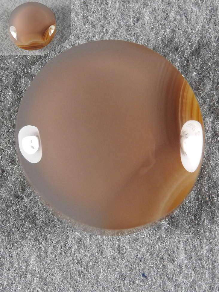Coyamito Agate 1479 : Had to take side pic to show the depth since top is looking down thru clear at the Golden Bands.  So gemmy.