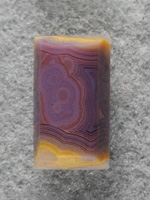 Coyamito Agate 1474 : Salivating yet?  A high Purple and neon Yellow!!  This material doesn't come around very often.  A collector cab for color alone.
