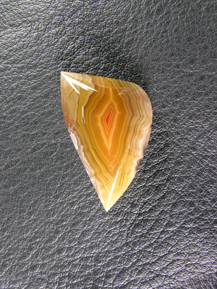 traded Coyamito Agate 234T  :  A great little piece.  This must have formed as a tube since I got about 5 slices all similar shape and size.