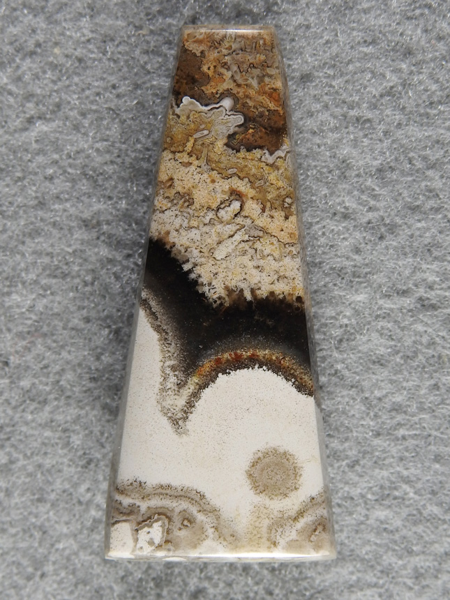 Crazy Lace Agate 1649 : Nice lace with a bright White base and Black border .  Great contrast