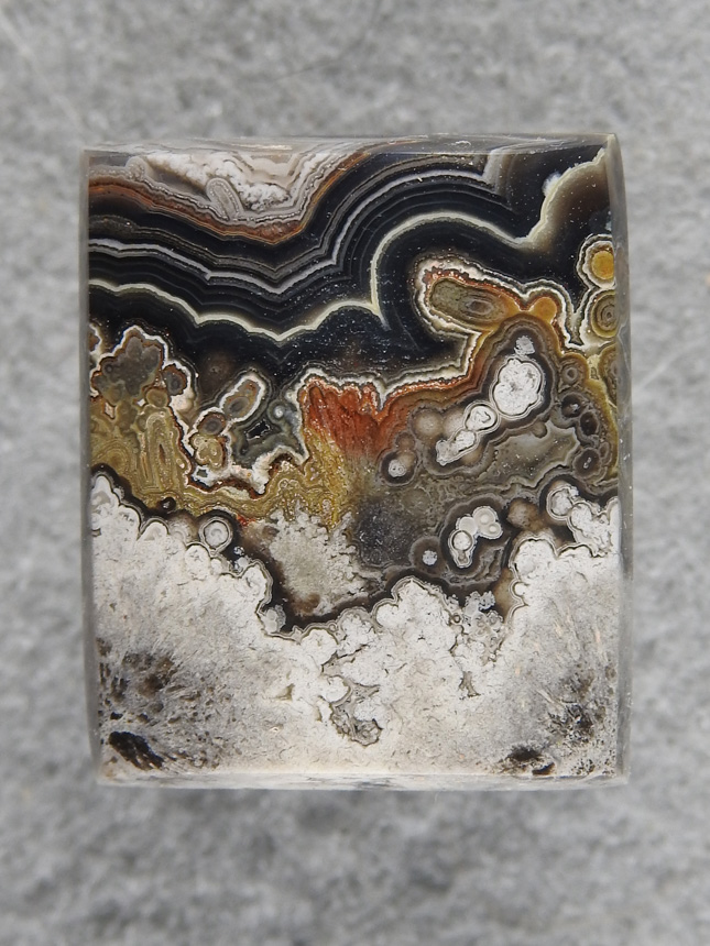 Crazy Lace Agate 1647 : Black Lace with great contrasting layers, Very Nice.