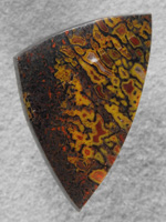 Dino Bone 1908 : WOW what colors.  This is in the top percent of Gem Bone. A nice triangle cut with the best of rare colors.