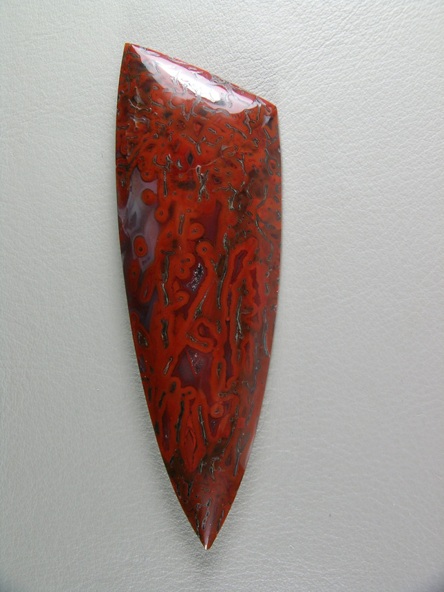 traded Dino Bone 408T  :  Okay this is not one of a kind but WOW.  I got one slab of this bone that screamed long tear drops.  I got 3 stones from the material and it turned out great.  Look at the tubes in this large Collector cab.