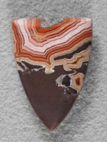 Dryhead Agate 437  :  Great patterns and colors in this Dryhead geode.  I cut it to leave the druzy at the top.