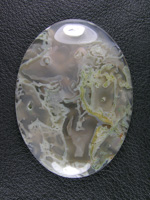 Horse Canyon Moss Agate 767  :  A large traditional with the moss and tubes in a nice translucent Agate.