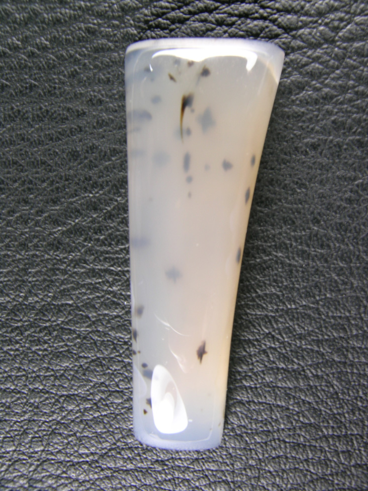 Horse Canyon Dendritic Agate 706  :  A very gemmy dendrite filled agate.  I used negative cuts on both sides to enhance the stone.