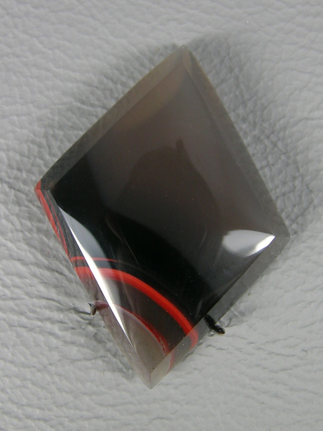 Gifted Kentucky Agate 1402  :  One of only 2 Black and Red Kentucky Agates I had to cut.  Small but very nice contrast and shape. 