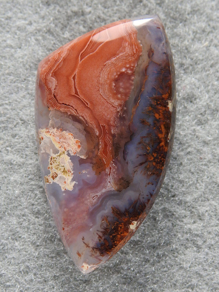 Laguna Agate 1497 : A shallow cab of Laguna and a lot going on in this stone.