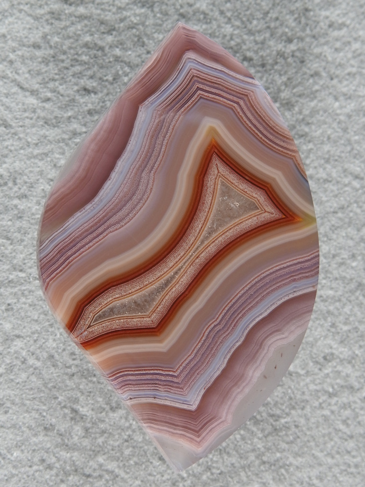 Laguna Agate 54  :  Another gemmy cab from a classic location.  The tight bands and color shifts and such a large cab.