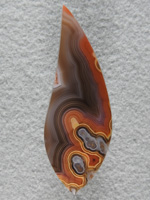Laguna Agate 1888  :  Man I had fun cutting the pieces of this rough, you can't hope for a better contrast in colors.  This and it's sister on another page are fantastic stones.