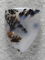 Singleton Plume Agate 1571 : What a great cab of Singleton Plume in a badge cut.