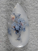 Singleton Plume Agate 2021 : Super grey plumes wth some color make this cab so nice.