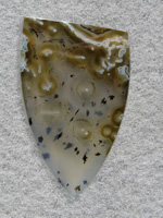 Montana Agate 469  :  Montana Dendritic Agate with some nice stringers and tubes.  Gemmy cab and perfect polish.