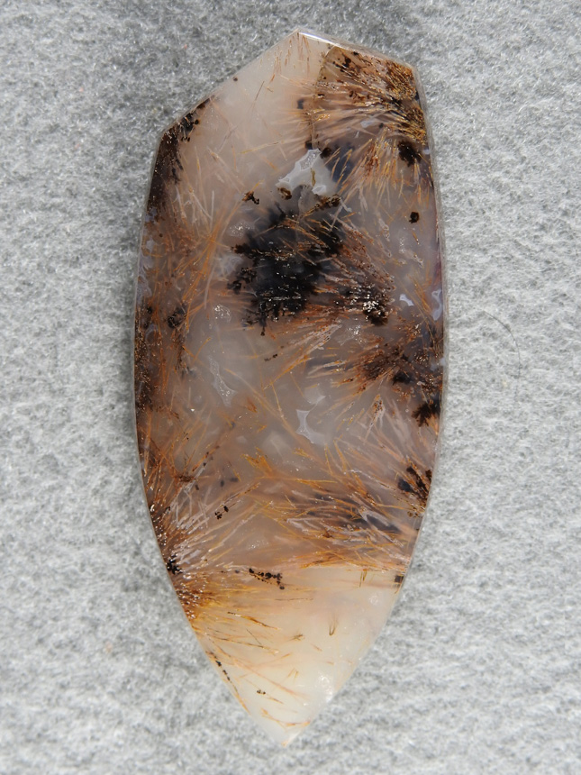 Nipomo Sagenite Agate 1526 :  A huge collectors Nipomo Sagenite cab. A very nice stone.
