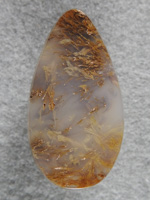 Nipomo Sagenite Agate 2148 : A wide tear drop of classic Sagenite from this famous location.