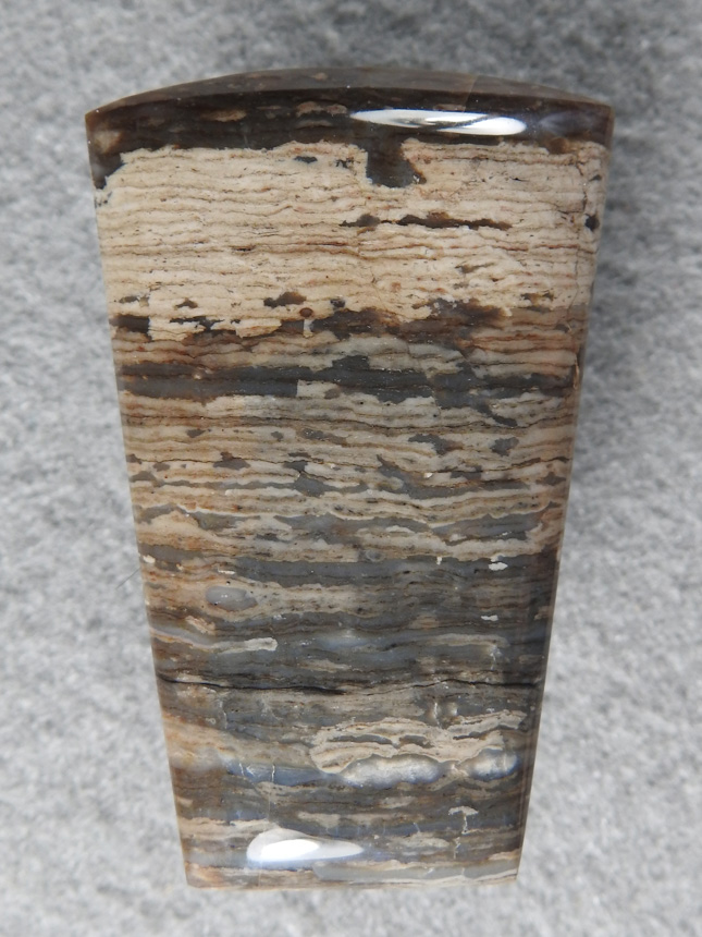 Nipomo Chert 801  :  Material reminds me of petrified Wood.  You can find large pieces of this and it takes a gloss finish