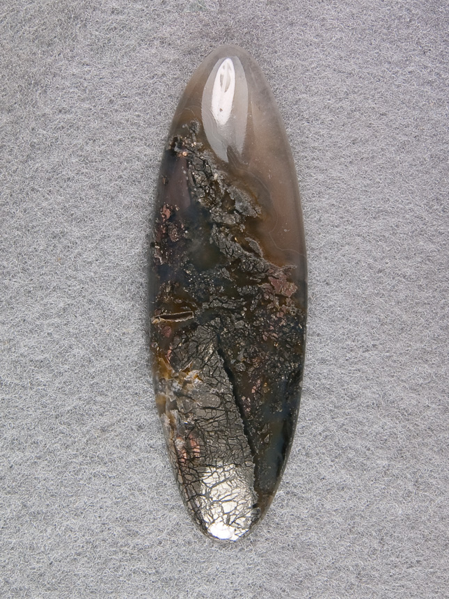 Nipomo Marcasite Agate 1243  : Very nice and ellegant ellipse. 