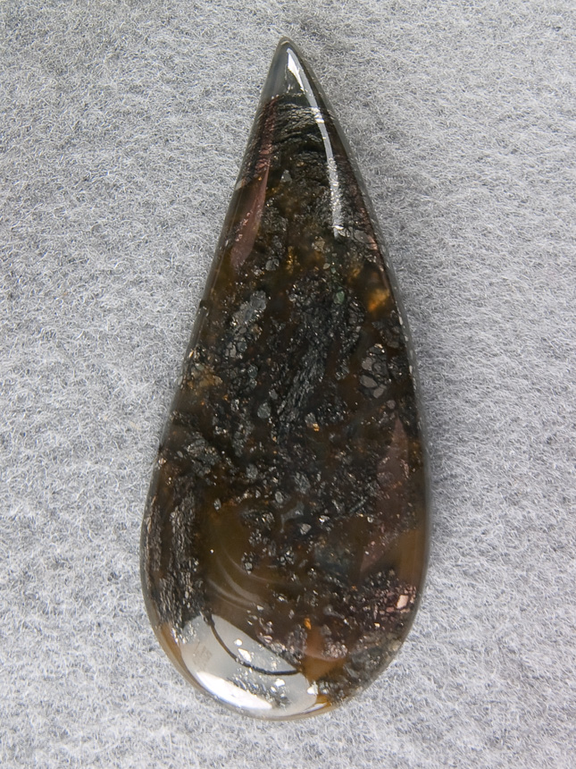 Nipomo Marcasite Agate 1244  : I swung a negative curve on the left to enhance this cab.