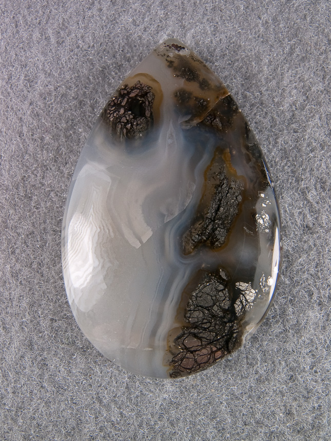 Nipomo Marcasite Agate 1246  : Lots of open space make a nice contrated cab of top material.
