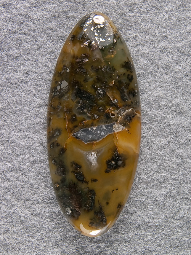Nipomo Marcasite Agate 1255  : Marcasite in Carnelian in this ellipse.