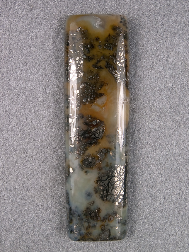 Nipomo Marcasite Agate 1256 : A wide bar cut of this great material.